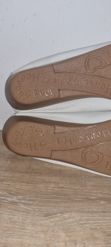 HEAVENLY FEET ANTI-MÜDIGKEIT DAMEN WEISS KEILABSATZ LEDER SLIPPER SCHUHE GRÖSSE 8 - Bild 16 von 17