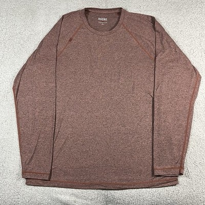 Rhone Shirt Mens L Red Long Sleeve Athletic Gym Performance Workout Reign