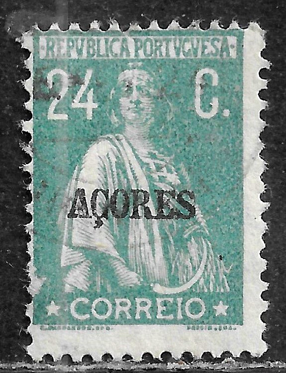 HICK GIRL-  USED PORTUGAL-AZORES STAMP   SC#194  1921  CERES ISSUE    H399