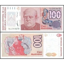 ARGENTINA 100 Australes 1985 Rare Signature - UNC - Pick 327b(3)