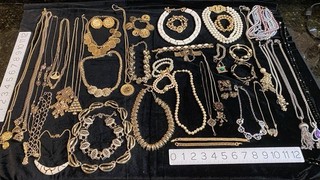 Vintage Jewelry Lot Of 44 Necklaces Bracelets Earrings Brooch Set Mixed Lot Good