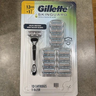 Gillette Skinguard Razor with Aloe Sensitive Skin + 13 refill Cartridges Blade