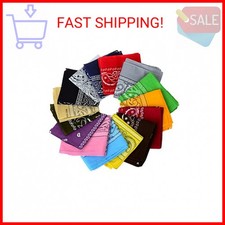 One Dozen/12pcs Assorted Bandanas 22X22 Inch 100 Cotton Novelty Double Sided Pr