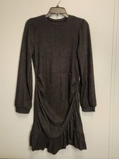 Cupshe Long Sleeve Black Ruched Mini Dress Size Medium