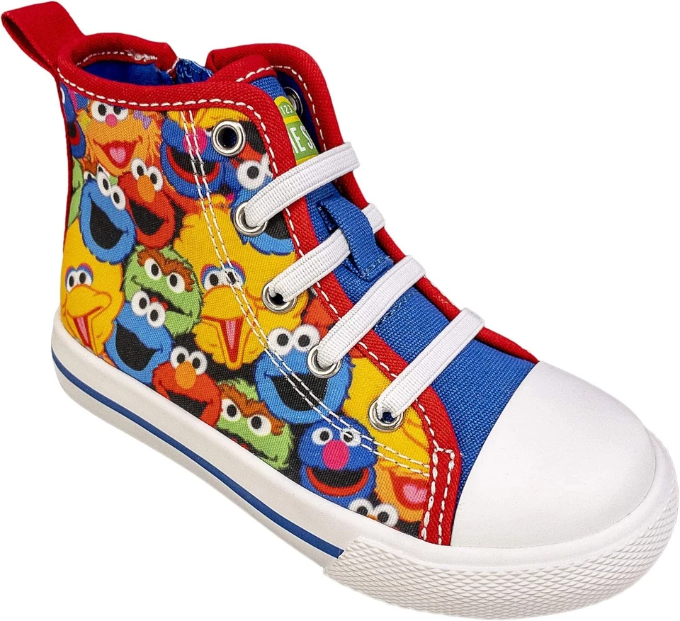 Sesame Street Elmo Shoes, Hi Top Sneaker with Laces, for 8 Toddler, Red/Green - Image 3 of 4