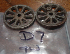Lot of 2 Antique Cast Iron Wheel Toy Wagon Tractor Car Train 10 Spoke 1 1/2" Can