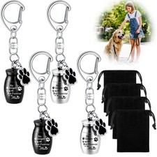 4 Pcs Pet Urns Keychain Pet Ashes Keychain Dogs Keepsake Cremation Jewelry St...