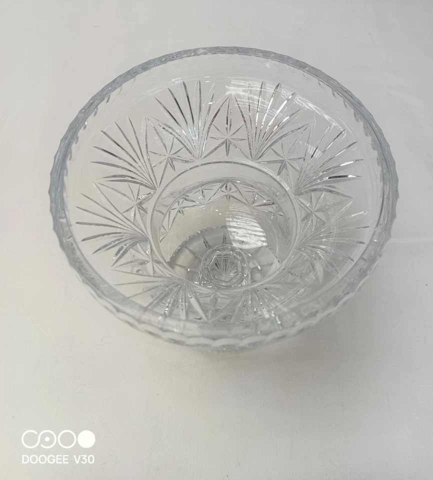 Grande coupe ancienne en cristal taille vase - Photo 3/4