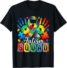 Autism Awareness Support Squad Puzzle Ribbon Unisex T-Shirt