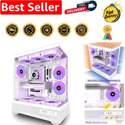 Elegantes ATX Mid Tower PC Gehäuse mit 6 vorinstallierten ARGB Lüftern & Hartglas