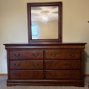 Vintage Blond Wood Vanity Drawer w/ Mirror Akron PU Cash Today