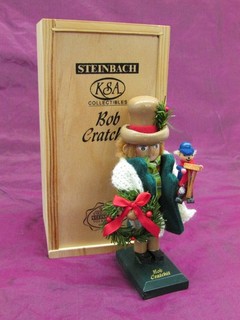 Vintage Steinbach KSA collectible Bob Cratchit /Tim 5.5" Nutcracker & wooden box