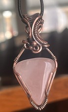 Rose Quartz ~ Handmade Solid copper wire wrap...