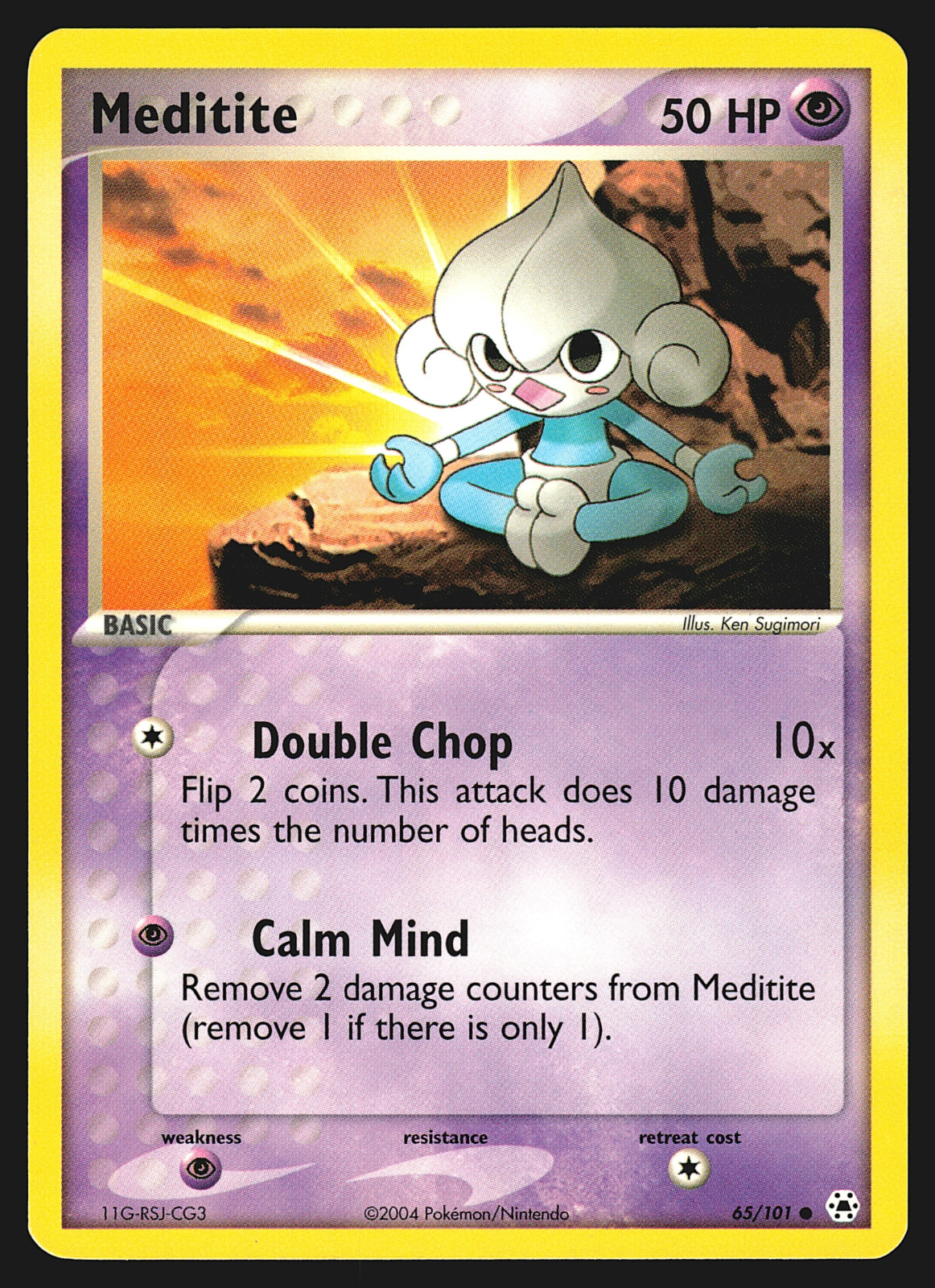 Meditite 65/101 EX Hidden Legends Pokemon Card NM