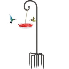 Adjustable Shepherds Hook for Outdoor 76 Inch Bird Feeder Pole with 7 Prongs