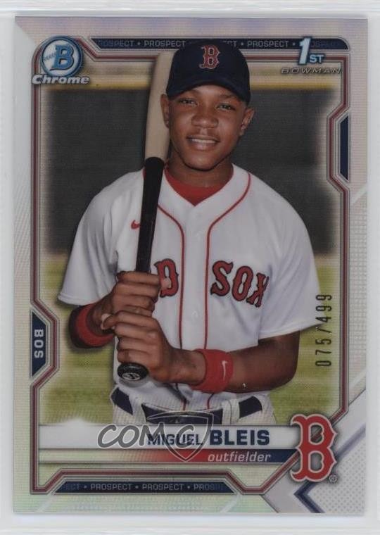 2021 Bowman Chrome Prospects Refractor 75/499 Miguel Bleis #BCP-167 0a98