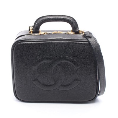 Chanel Coco Mark 2WAY Handbag Black Leather #RCB4324