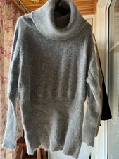 Angora Blended Jumper Fluffy Fuzzy Cowl Neck Soft Sweater