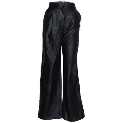 H&M, Hose, Größe: 42, Schwarz, Polyester, Einfarbig, Lederimitat, Damen #Ahz