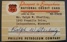 1948 Vintage Phillips 66 Paper Credit Card Gas n' Oil National Credit Card