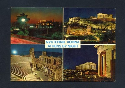 POSTCARD  Greece - Athens the Stadium illuminated  - New / unposted