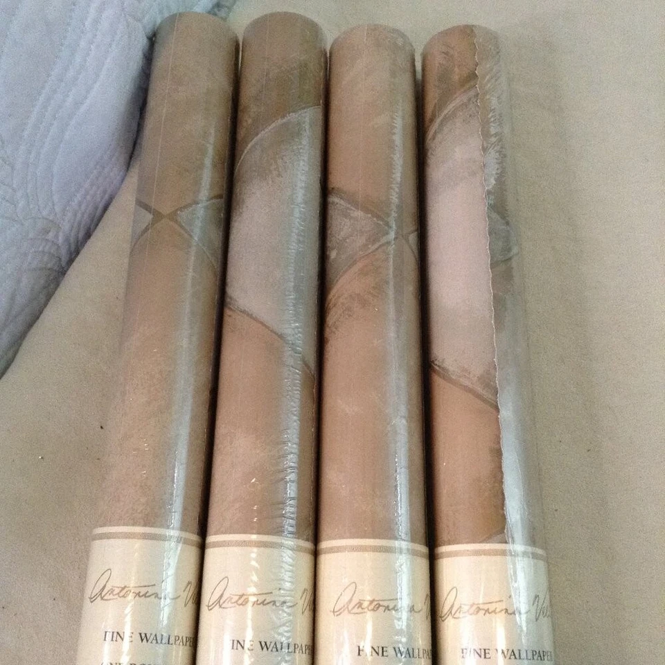 NEW Old Stock, 4 Rolls, Schumacher Abstract Gold/Silver Wallpaper; Contemporary - Image 2 of 4