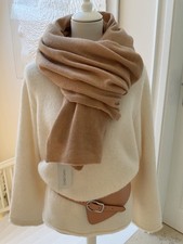 Emilio Sarto Schal, 100% Kaschmirschal, Farbe: Beige, Größe: 216 x 70 cm