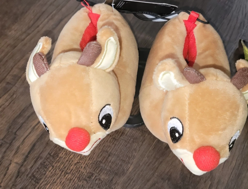 Zapatillas Niños Pequeños Talla 1 5 6 7 8 Navidad Rudolph La Nariz Roja Reno Niños Nuevas Foto 2 de 4