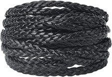 GORGECRAFT 5m x 5mm Black Leather Cord PU Braided Thread 5m 5mm 2mm,