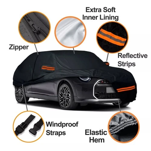 Heavy Duty 6 Layer Car Cover For Mini Cooper 2002-2024 Waterproof UV Protect UK - Picture 5 of 15