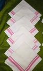 Vintage Pink & Blue Striped White Cotton Napkins Lot Of 14 — photo 2