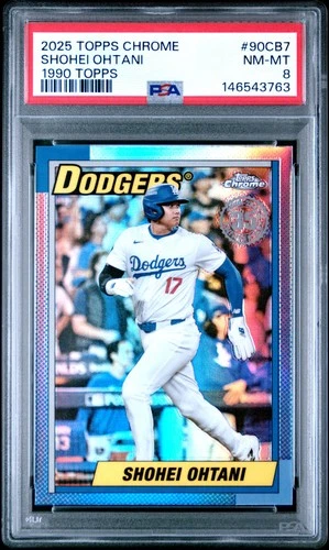 146543763 Shohei Ohtani 2025 Topps Chrome #90CB-7 1990 Baseball PSA 8