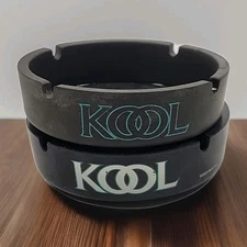 KOOL Be True Ashtray Black Plastic Cigarette Tobacco Collectible 4.5” Lot Of 2 
