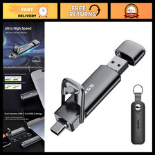 256GB Dual USB C Flash Drive, 2-in-1 Type C & USB A, 550MB/s Speed, Memory Stick
