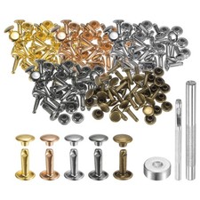 100 Set Leather Rivets 8mm x 12mm with 3 Setter Tools for DIY Multi Colors