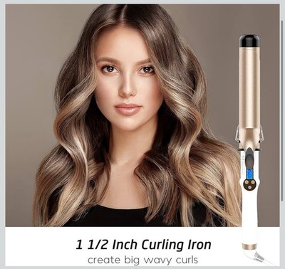 Hoson Lockenstab Zange 38 mm großer Schaft Lockenstab für lange & mittlere