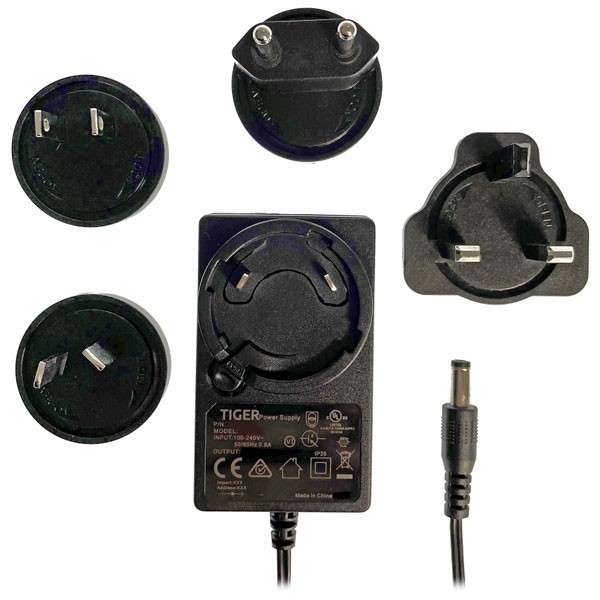 Tiger Power Supplies 12vdc 3A 36W Power Supply UK EU US AU pins 2.1mm