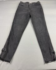 Levi  s 721 High Rise Skinny Jeans Women 27 Black Distressed Raw Hem Stretch