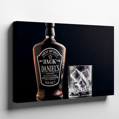Wall Art Sleek, Transparent Bottle Of Jack Daniel's Tennessee Whiskey Stands