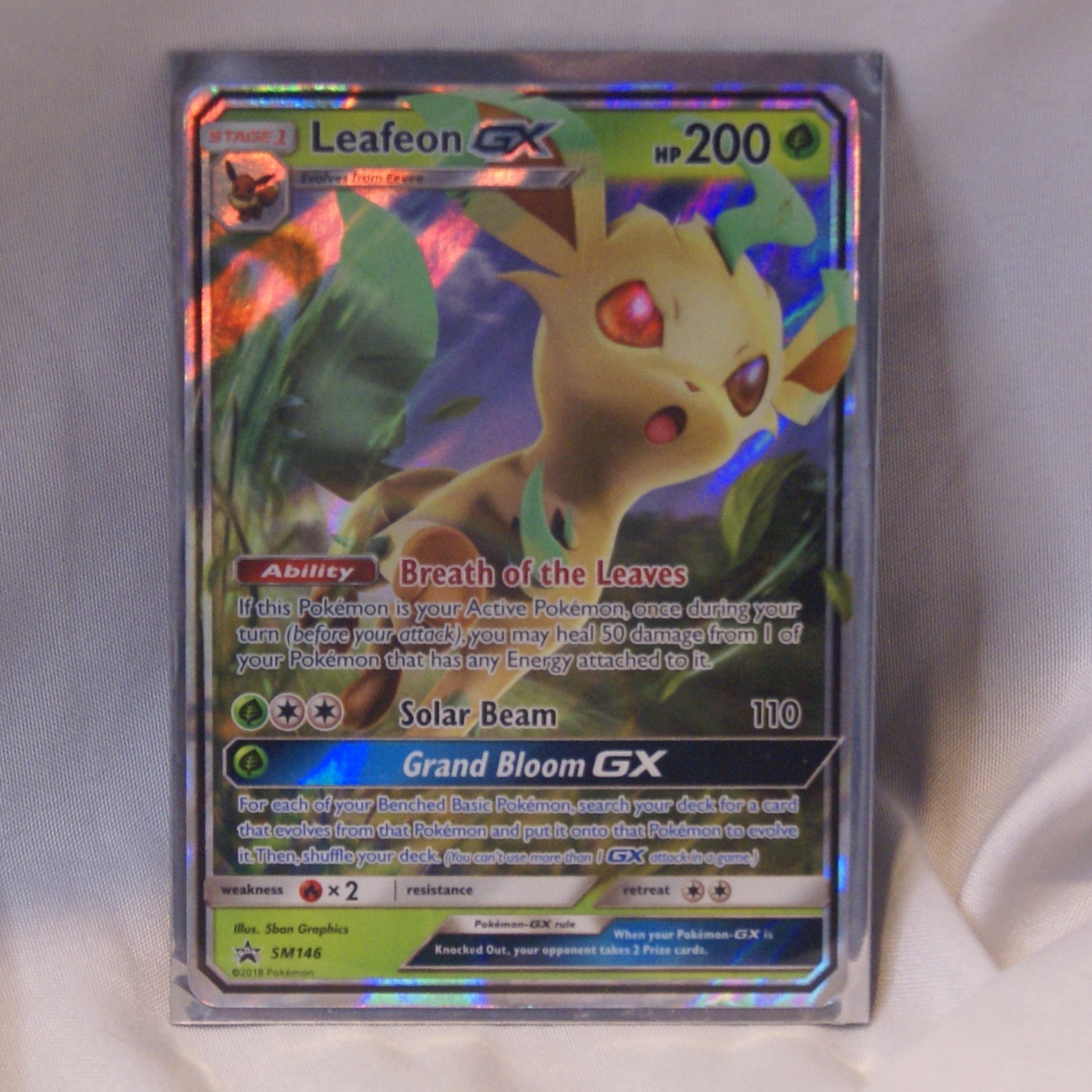 Leafeon GX - SM146 Holo Promo Sun & Moon Promo Pokemon Excellent - NM Condition