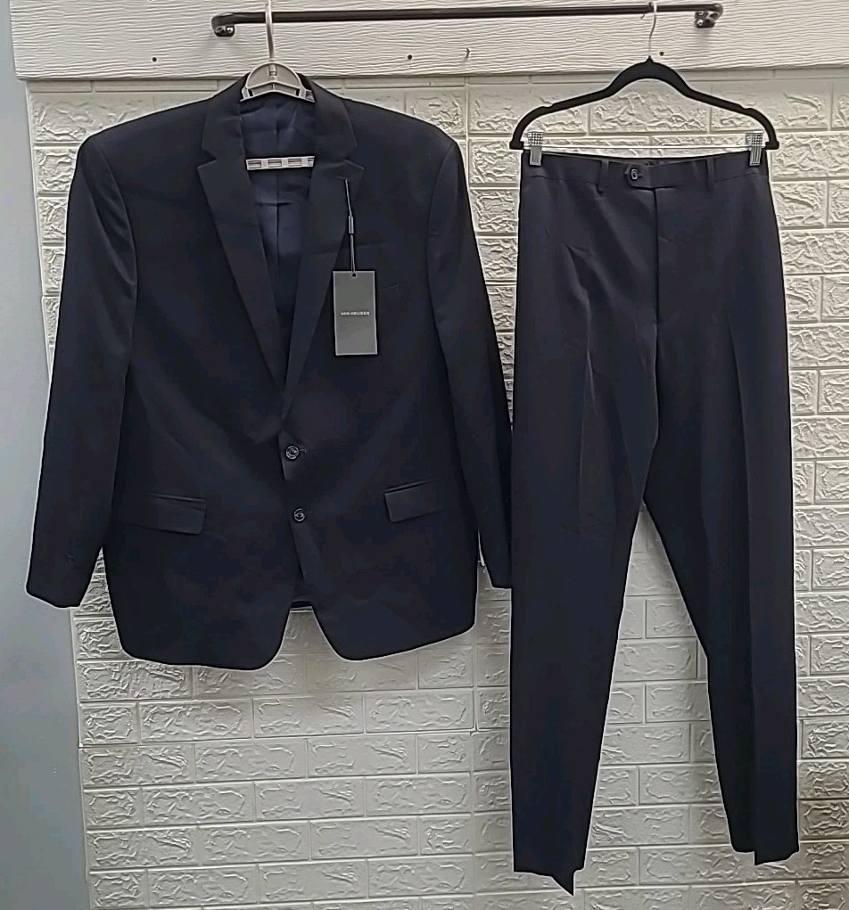 Van Heusen Men's Flex Plain Slim Suit Size 50L/44W