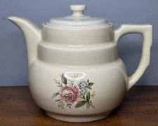 Drip-o-lator Ceramic Coffee Tea Pot Floral The Enterprise Aluminum Co USA VTG