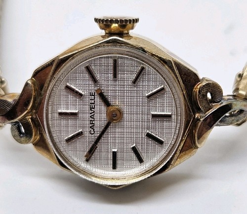 NOS Vintage Bulova Caravelle Or G.F.Femmes Mécanique Watch W / Boîte & Tags ,Etc - Photo 5 sur 19