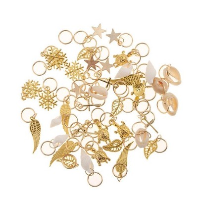 50 stücke hip hop haar flechten ringe haar loops clips 8 arten bulk diy