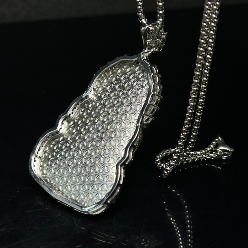 Colgante y collares certificados Natural Perfecto Alto Hielo Jadeíta Guanyin 观音 - Imagen 7 de 9