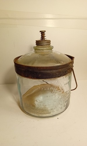 Antico dispenser cherosene forno vetro prodotti metallo Cleveland primi '900 - Foto 2 di 15