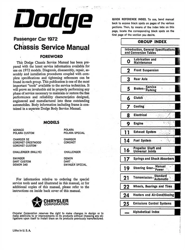 Dodge Challenger Dart Shop 1972 servicio reparación manual motor transmisión cableado Foto 4 de 4