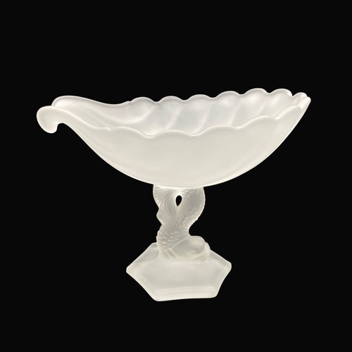 De colección Westmoreland Delfín Koi Pez Pedestal Concha Compota Cuenco Vidrio Satinado - Imagen 7 de 17