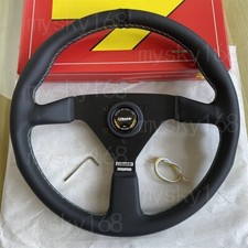 Volante sportivo MOMO New Style 340 mm 14' vera pelle raggi ispessiti
