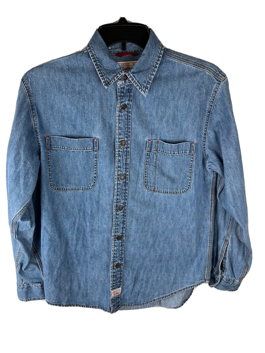 Levi Strauss Denim Button Down Shirt Embroidered Seasonal